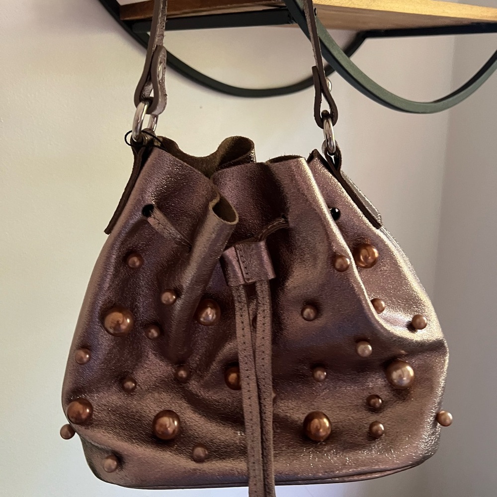 Bag pink brown metallic